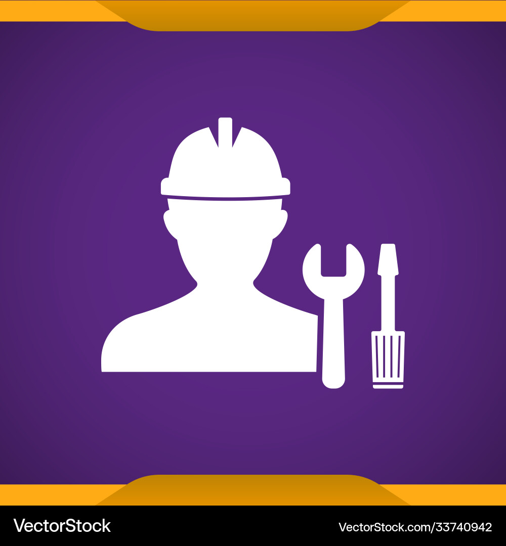Worker with work tool icon for web and mobile vector image