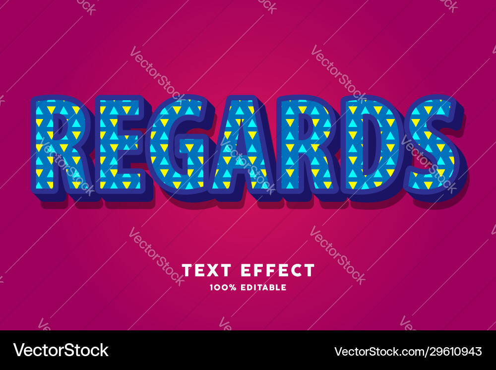 3d dark blue with triangle pattern text effect vector image