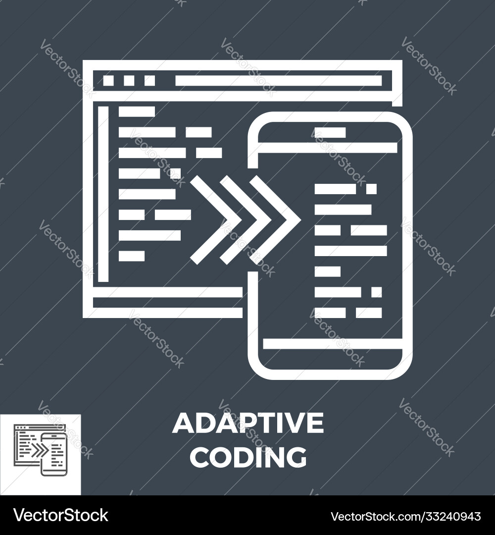 Adaptive coding thin line icon Adaptive coding thin line icon vector image