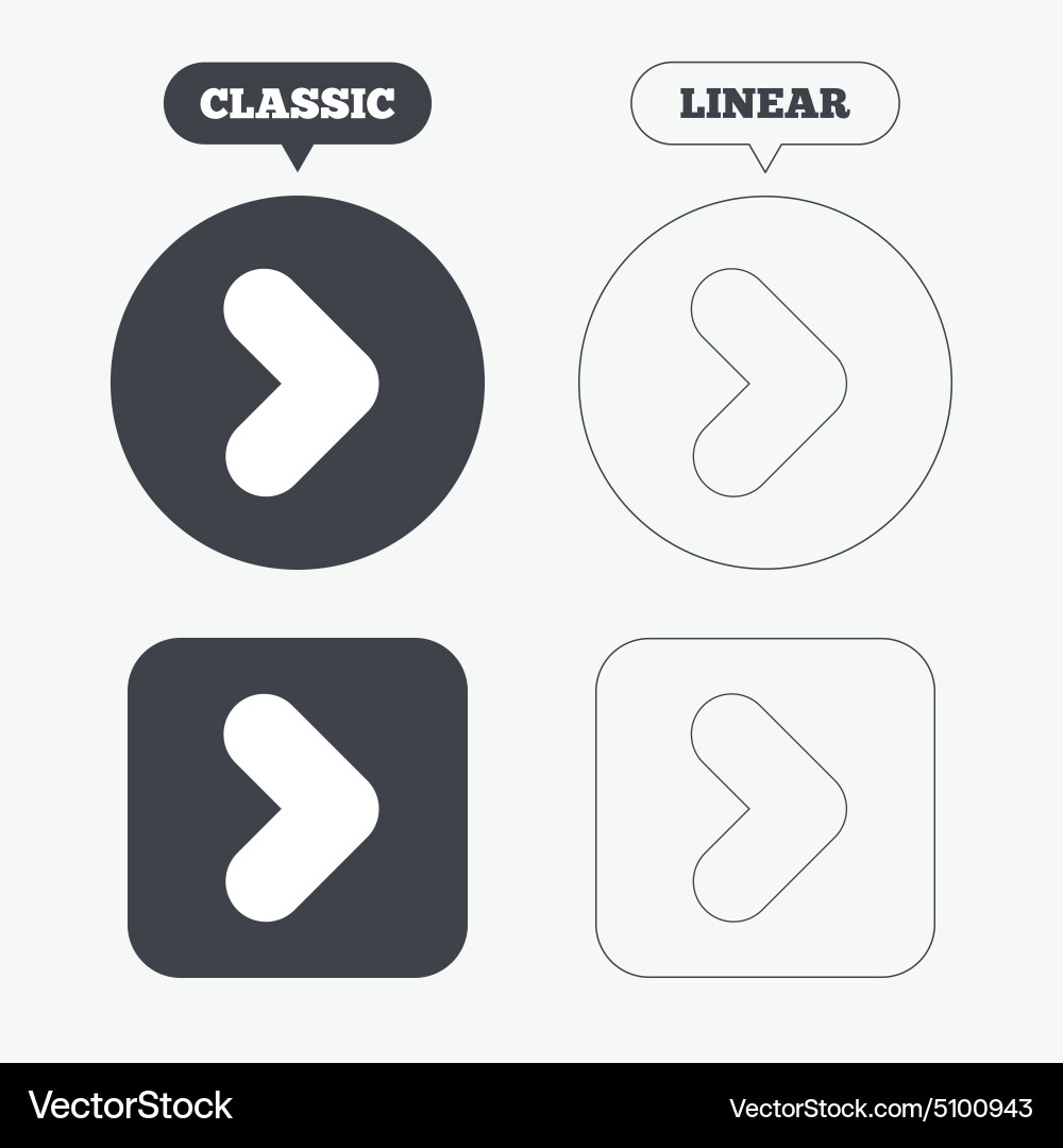 Arrow sign icon next button navigation symbol Vector Image