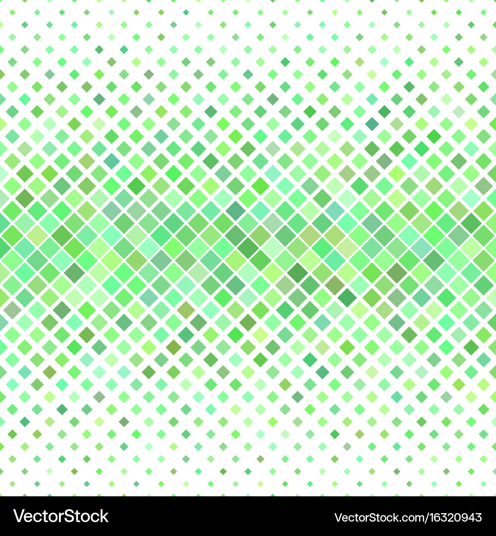 Diagonal square pattern background from green vector image