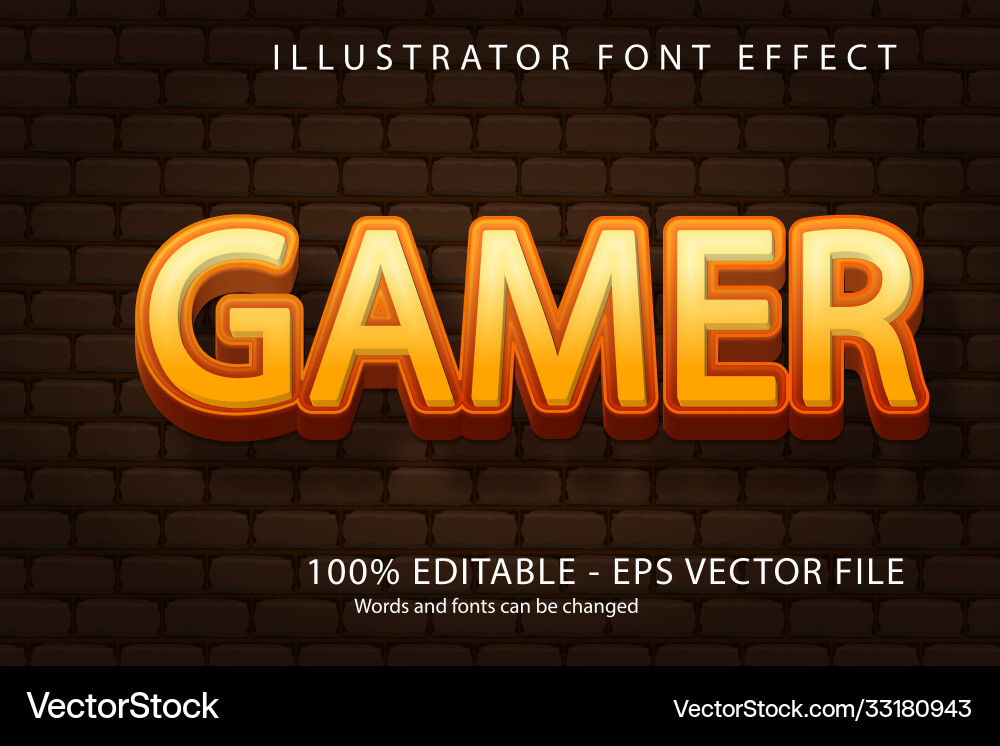 Editable text style effect typography template vector image