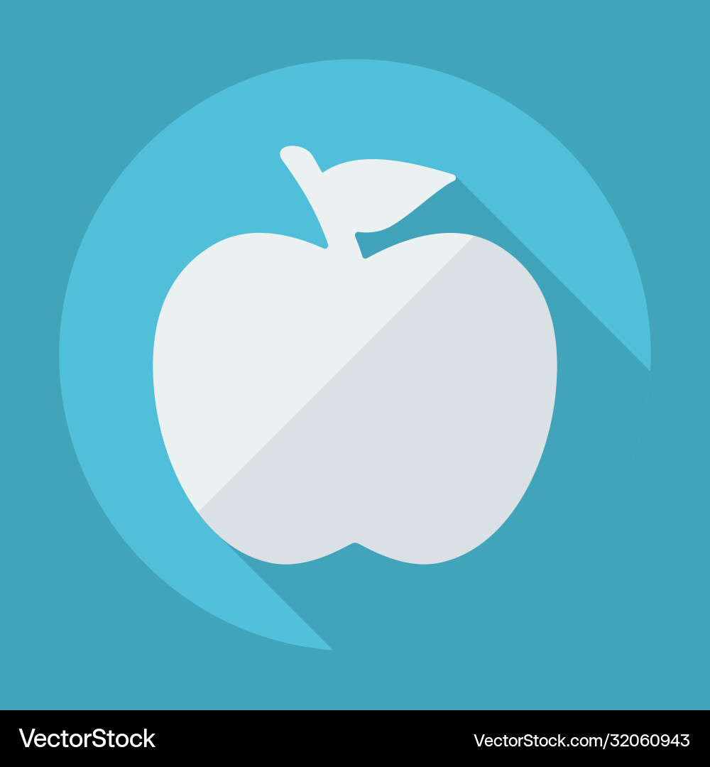 Flat modern design with shadow apple Royalty Free Vector