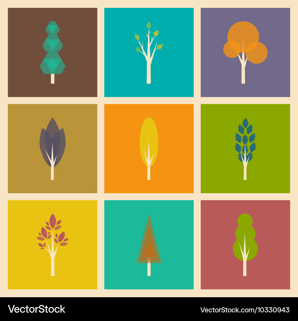 Flat with shadow concept and mobile application Vector Image