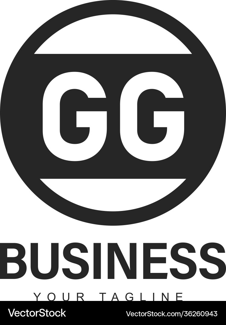 Gg initial a logo design with abstract style vector image