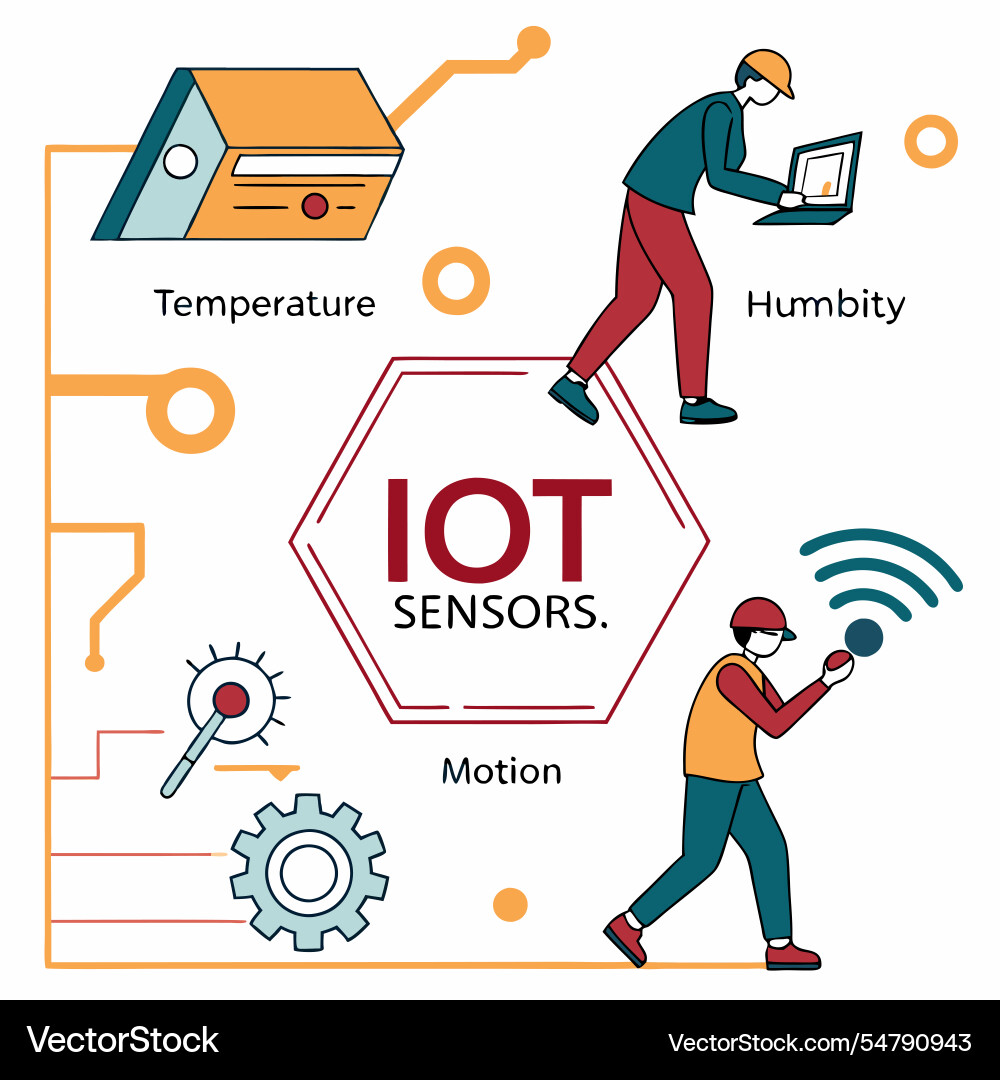 Iot sensors icons abstract representation Iot sensors icons abstract representation vector image