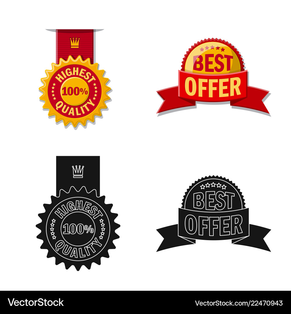 Isolated object of emblem and badge icon vector image
