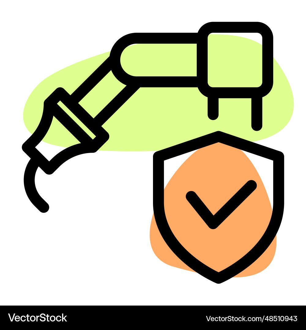 Mechanical arm with safety protection Vector Image