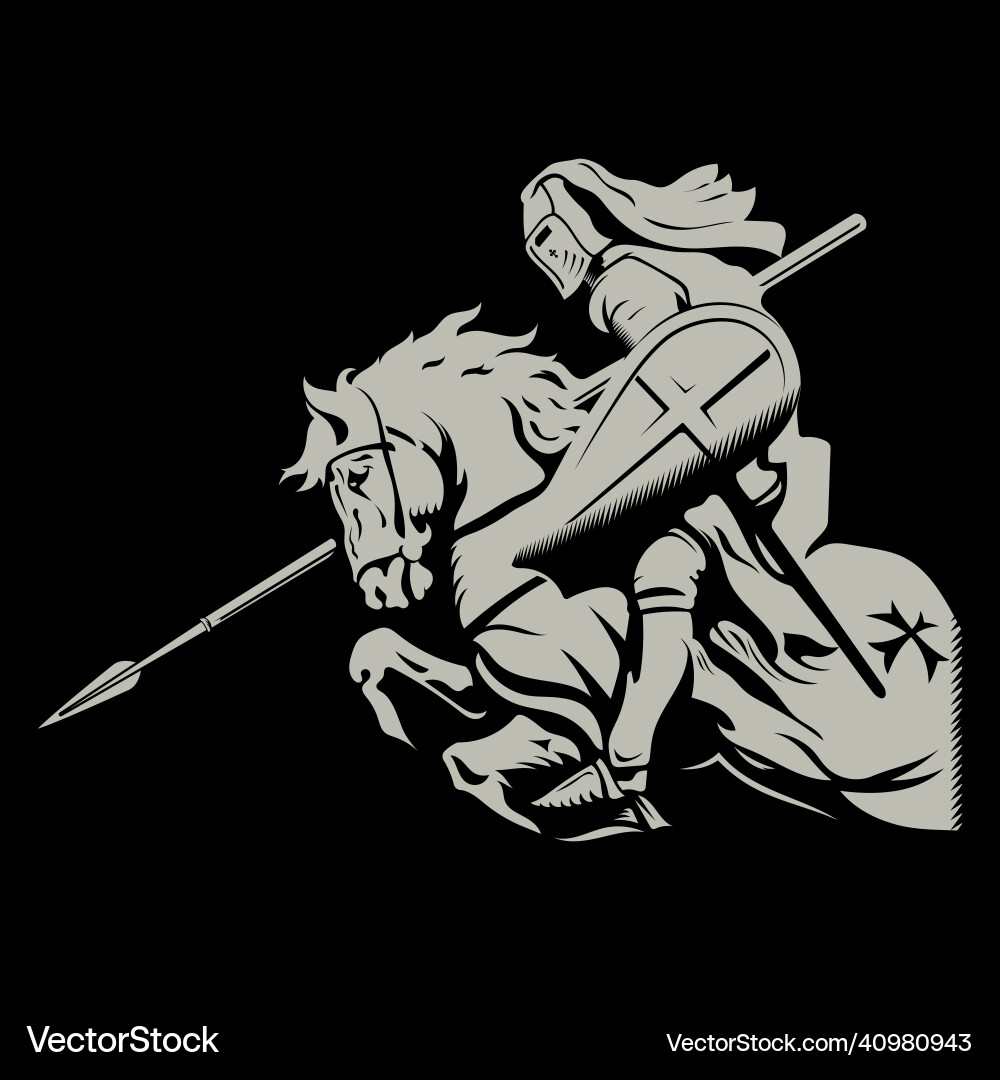 Medieval Knight Crusader vector image