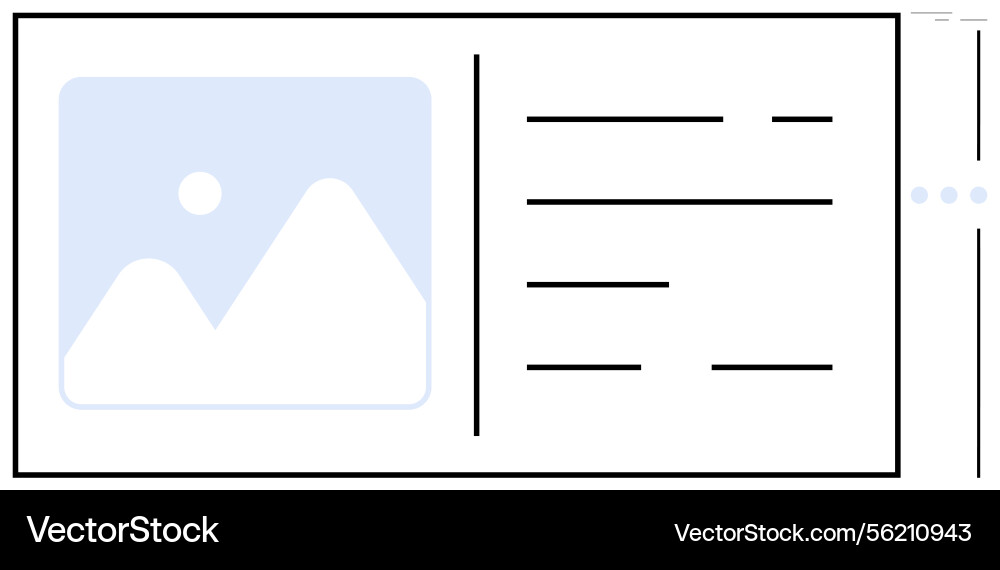 Minimalist ui design with image placeholder vector image