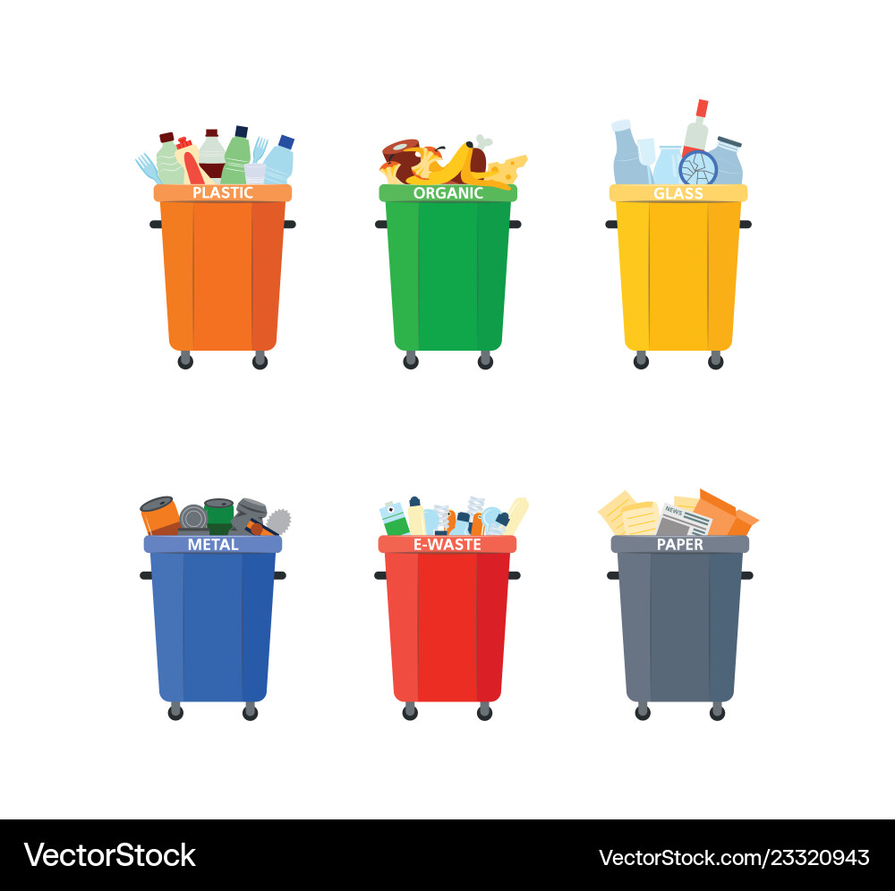 Müllrecycling und -trennung Müllrecycling und -trennung vektorbild