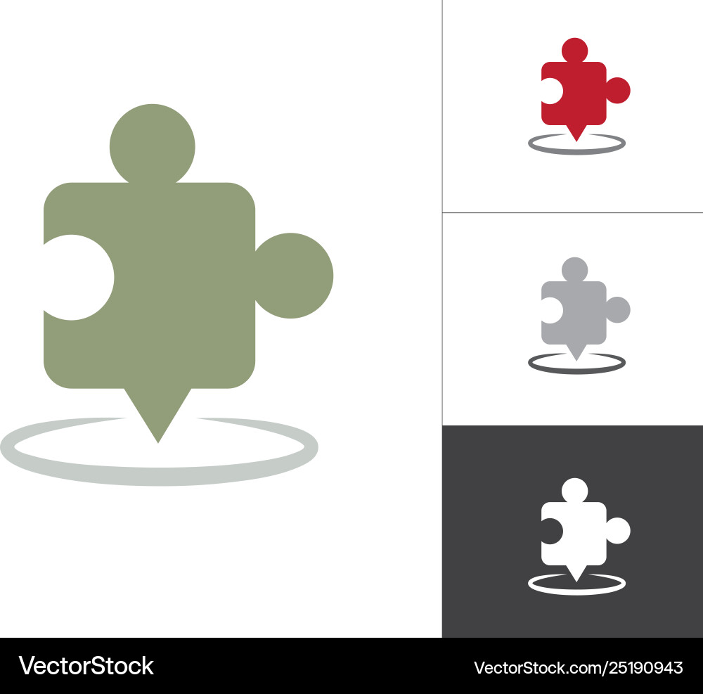 Puzzle gps map pointer isolated icon pin Vector Image