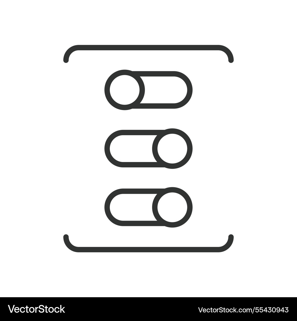 Schalten Sie Icon in Linien-Design-Toggle-Taste Schalten Sie Icon in Linien-Design-Toggle-Taste vektorbild