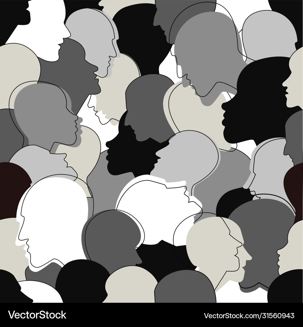 Seamless pattern a crowd many different Seamless pattern a crowd many different Vector Image