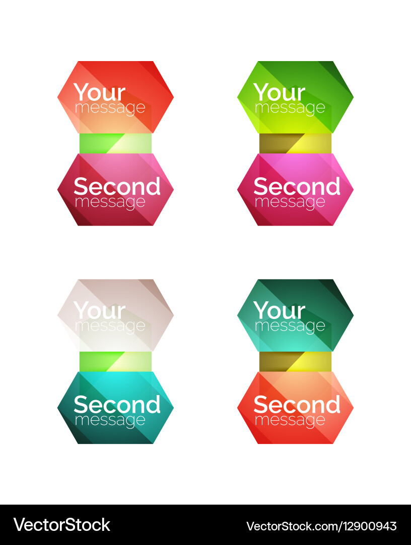 Set of shiny blank boxes for your content Vector Image