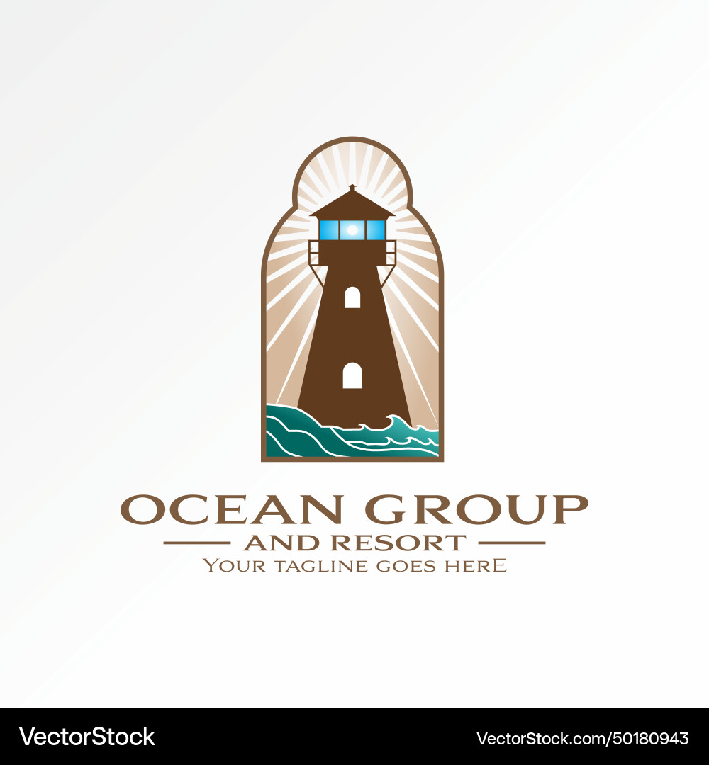 Stock lighthouse with rays behind key hole Stock lighthouse with rays behind key hole Vector Image