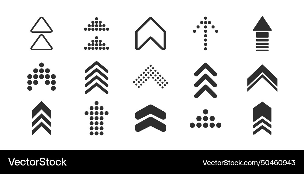 Swipe Up Icons - Scrolling & Arrows Vector Image