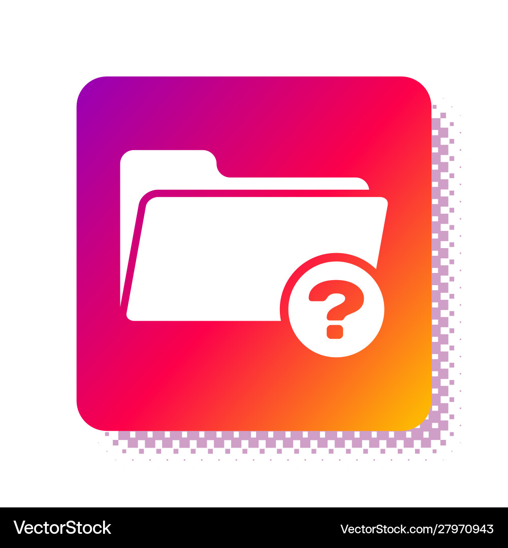 White unknown directory icon isolated on White unknown directory icon isolated on Vector Image