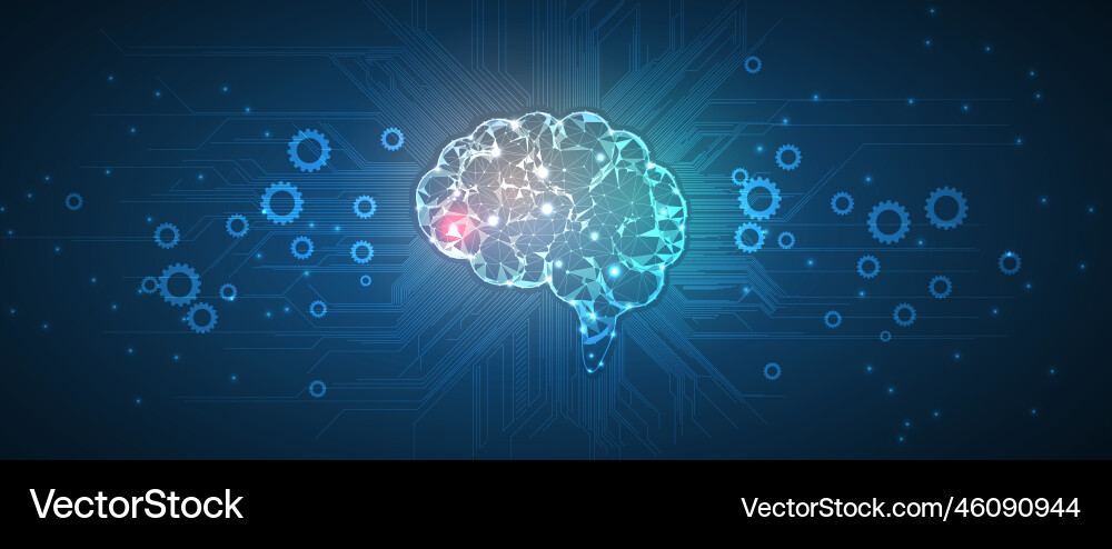 Artificial intelligence technology web background vector image