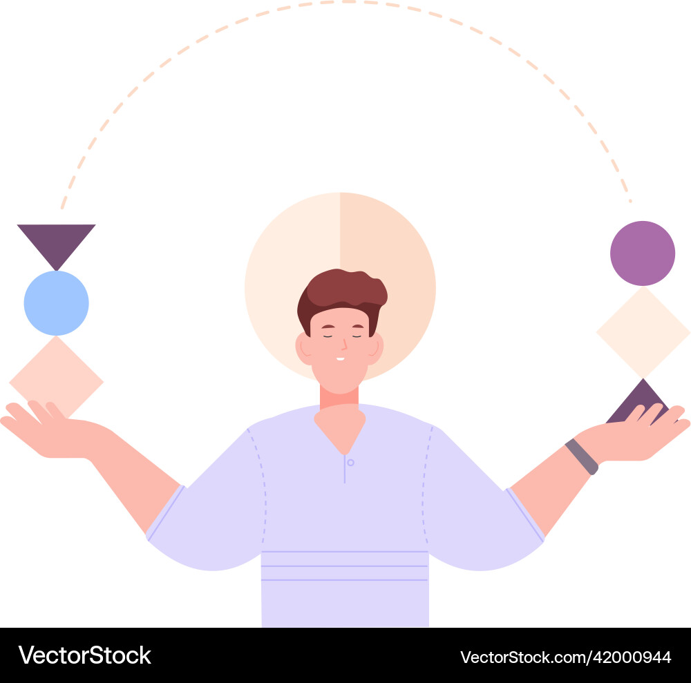 Balanced personality character strategic mind Balanced personality character strategic mind vector image