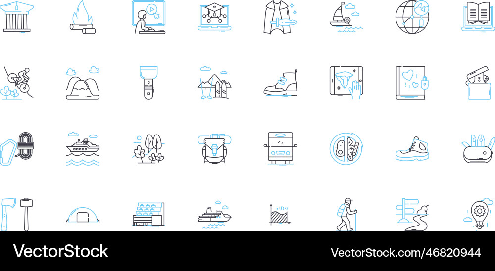 Calm pause linear icons set serenity tranquility Vector Image
