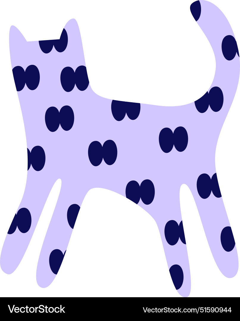 Cat with circles pattern Vector Image