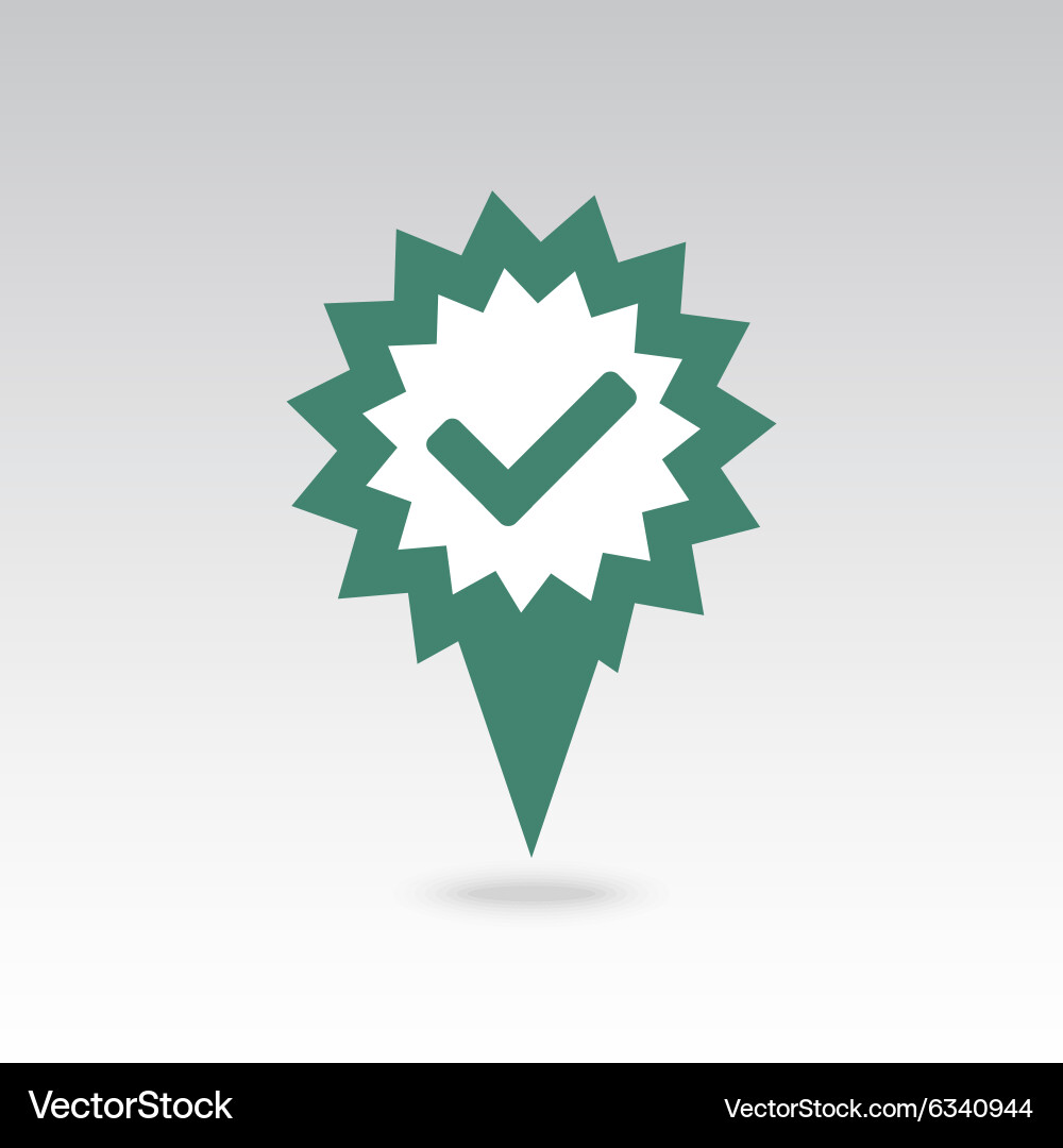 Check pin map icon pointer markers vector image