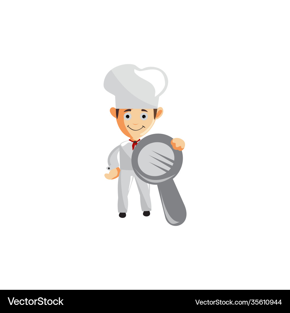 Chef character bring magnifying creation template Chef character bring magnifying creation template vector image