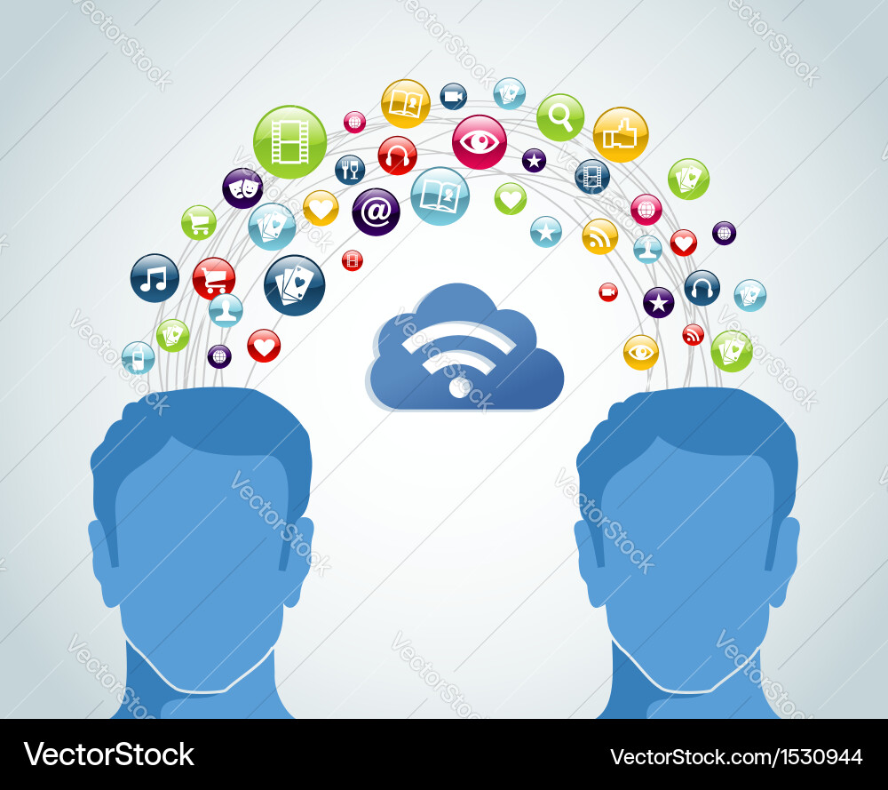 Cloud computing network concept vector image