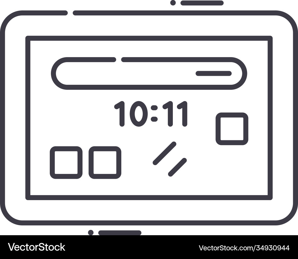 Computer pad icon linear isolated Computer pad icon linear isolated Vector Image