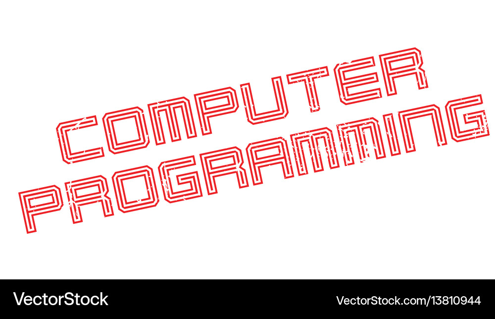 Computer programming rubber stamp Computer programming rubber stamp Vector Image