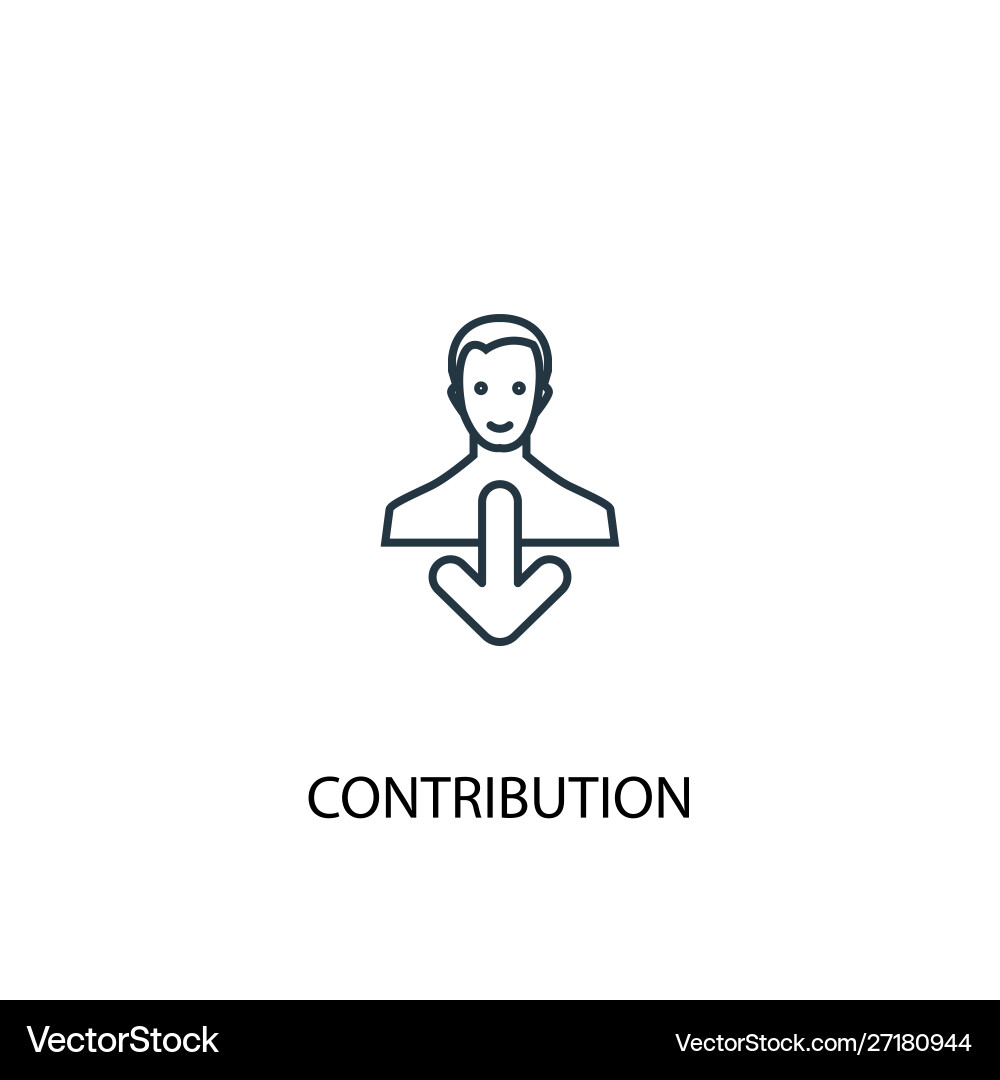 Contribution concept line icon simple element vector image