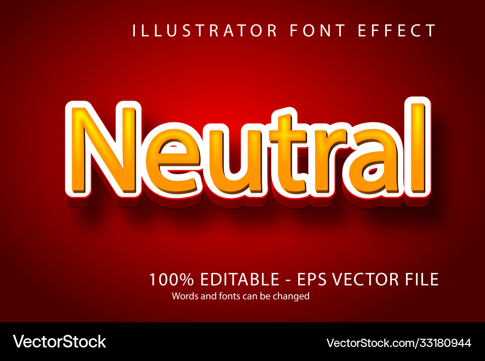 Editable text style effect typography template vector image