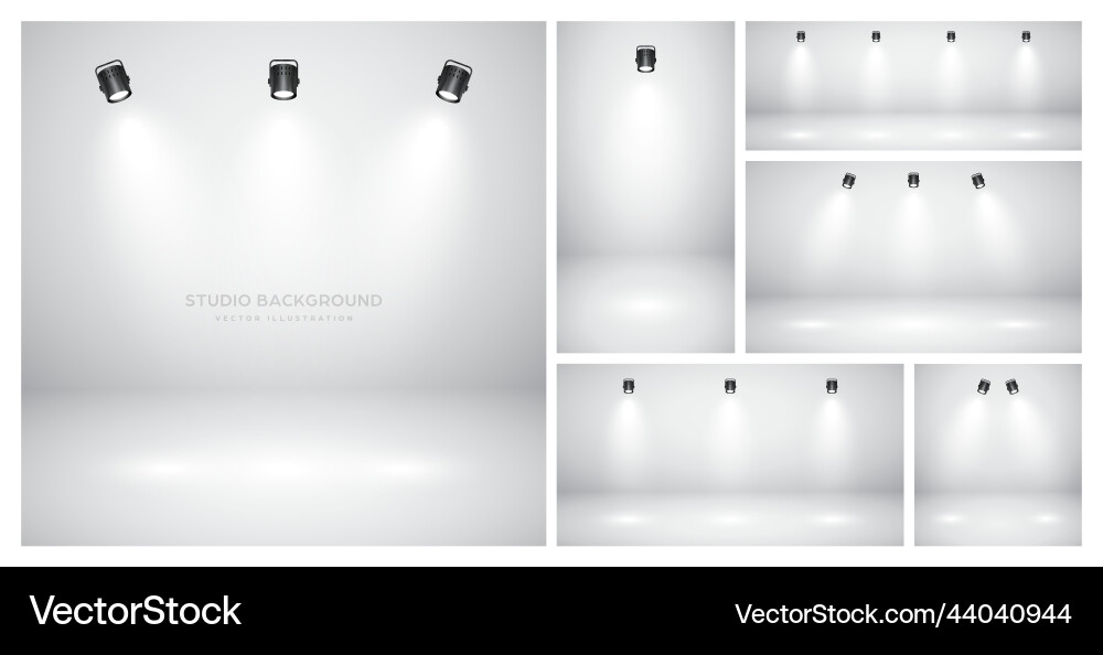 Empty gray studio abstract backgrounds Empty gray studio abstract backgrounds vector image