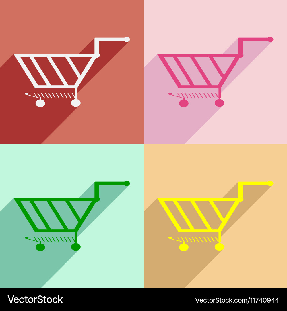 Flat with shadow concept and mobile application Vector Image