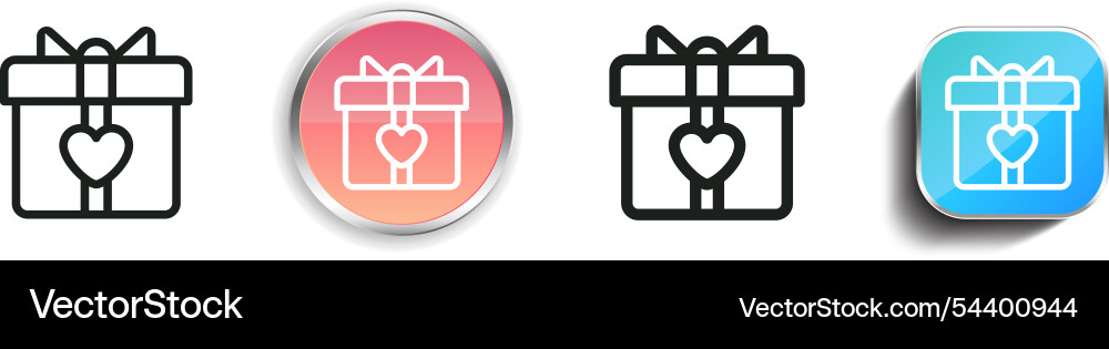 Gift icon thin linear regular and button style Vector Image
