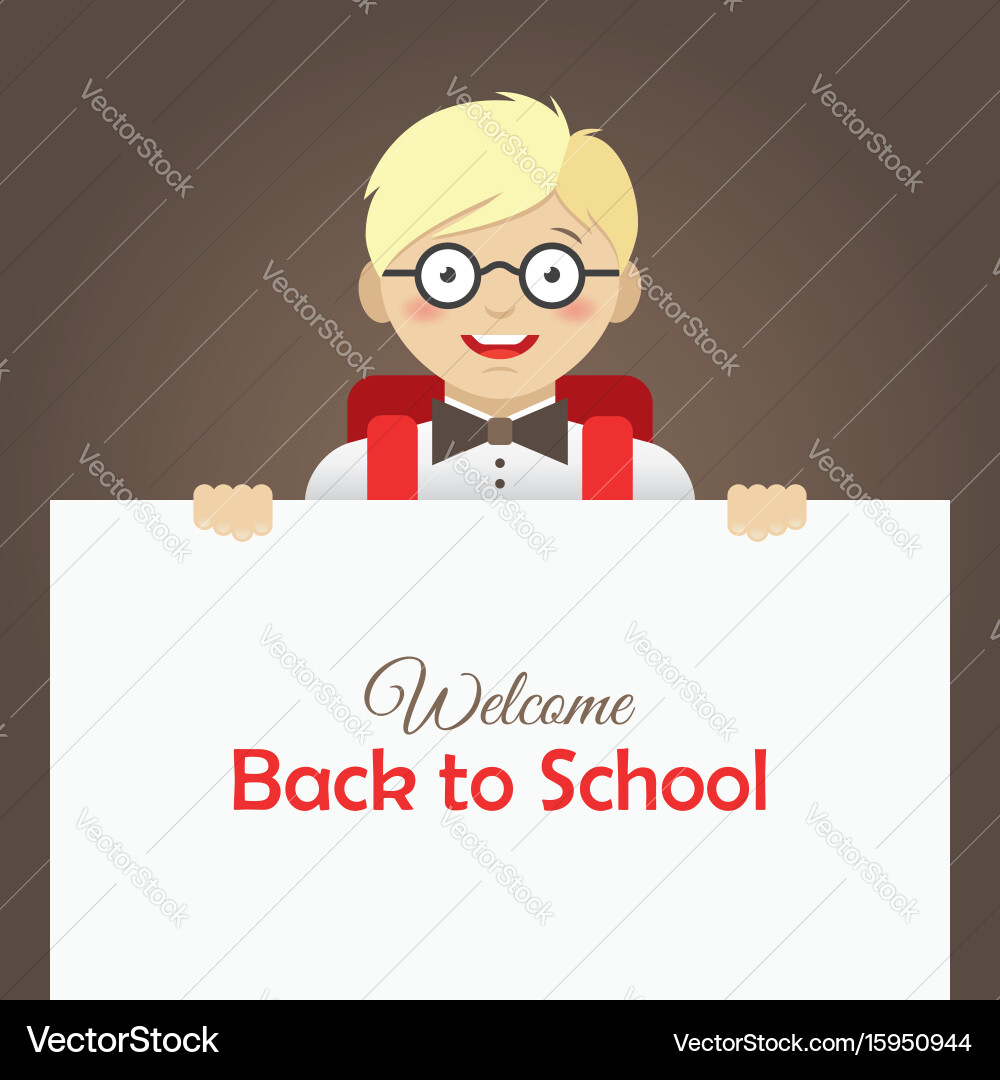 Happy Boy with Glasses Vector Image