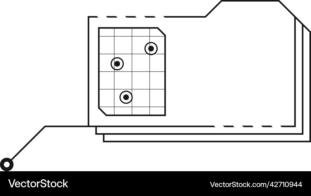 Hud element file folder callout black line icon Hud element file folder callout black line icon vector image
