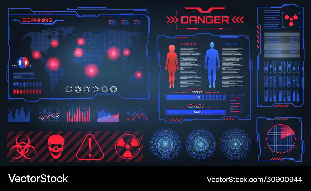 Hud ui gui futuristic frames user interface Hud ui gui futuristic frames user interface vector image