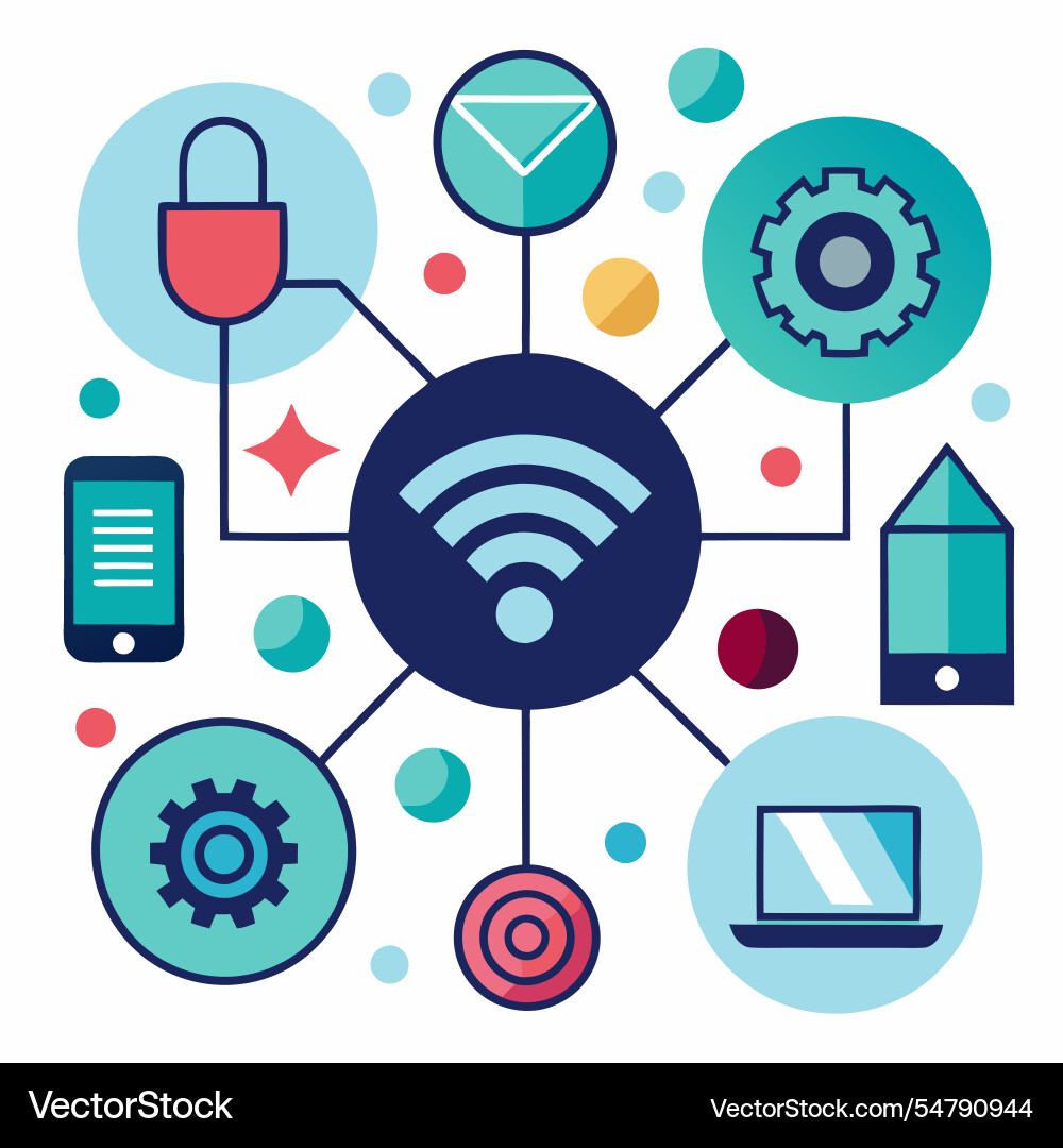 Iot sensors icons abstract representation vector image