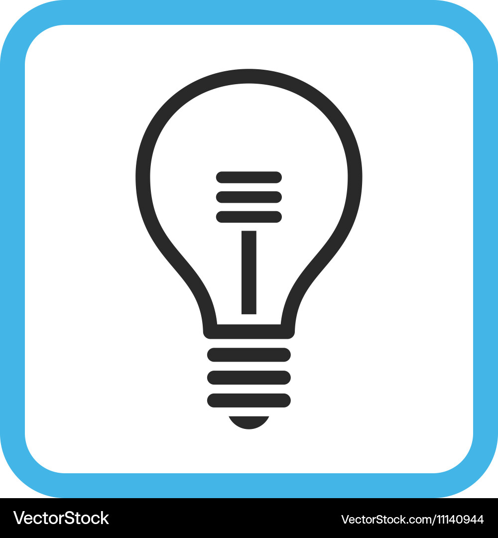 Lamp bulb icon in a frame Vector Image