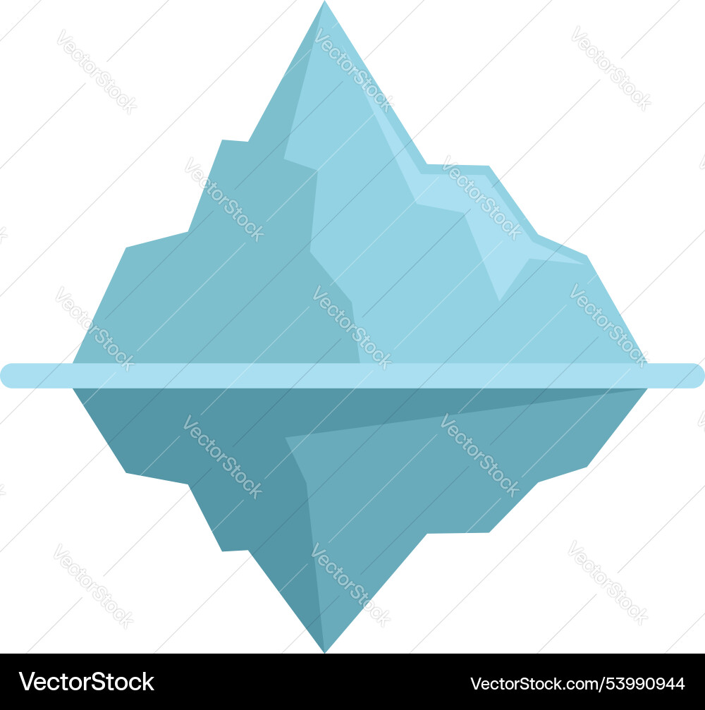 Large iceberg floating with underwater part Large iceberg floating with underwater part vector image