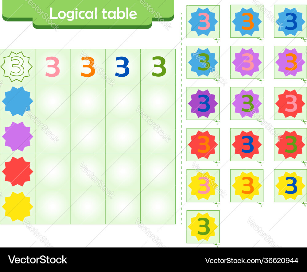 Logic puzzle game for children Vector Image