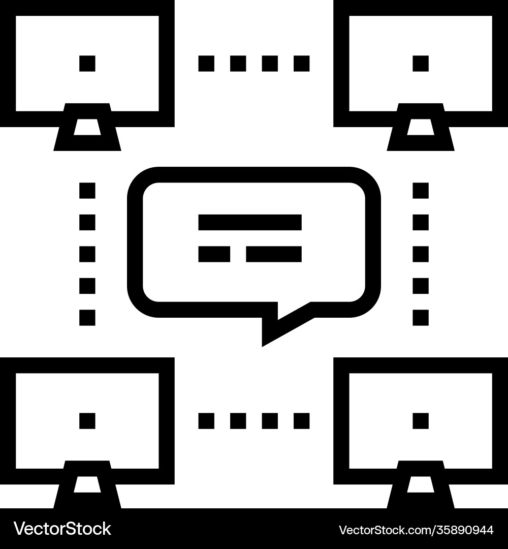 Network computer users communication line icon Network computer users communication line icon vector image