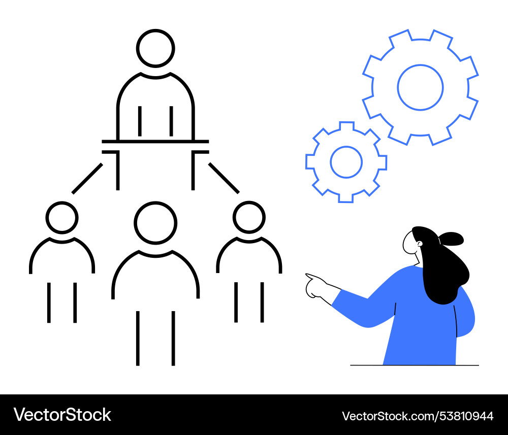Organizational hierarchy and workflow structure Vector Image