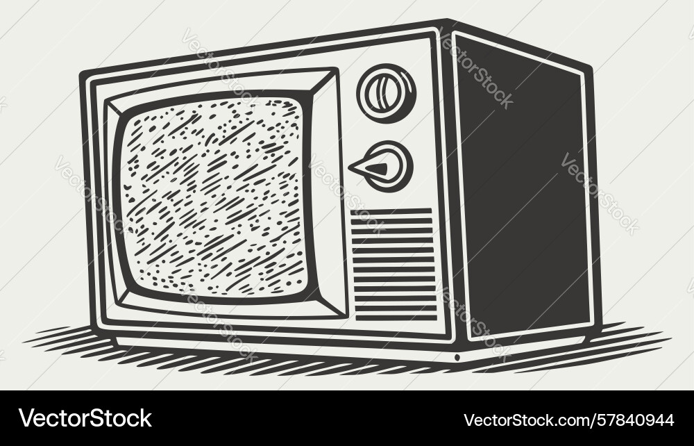 Retro television with static screen effect design Vector Image