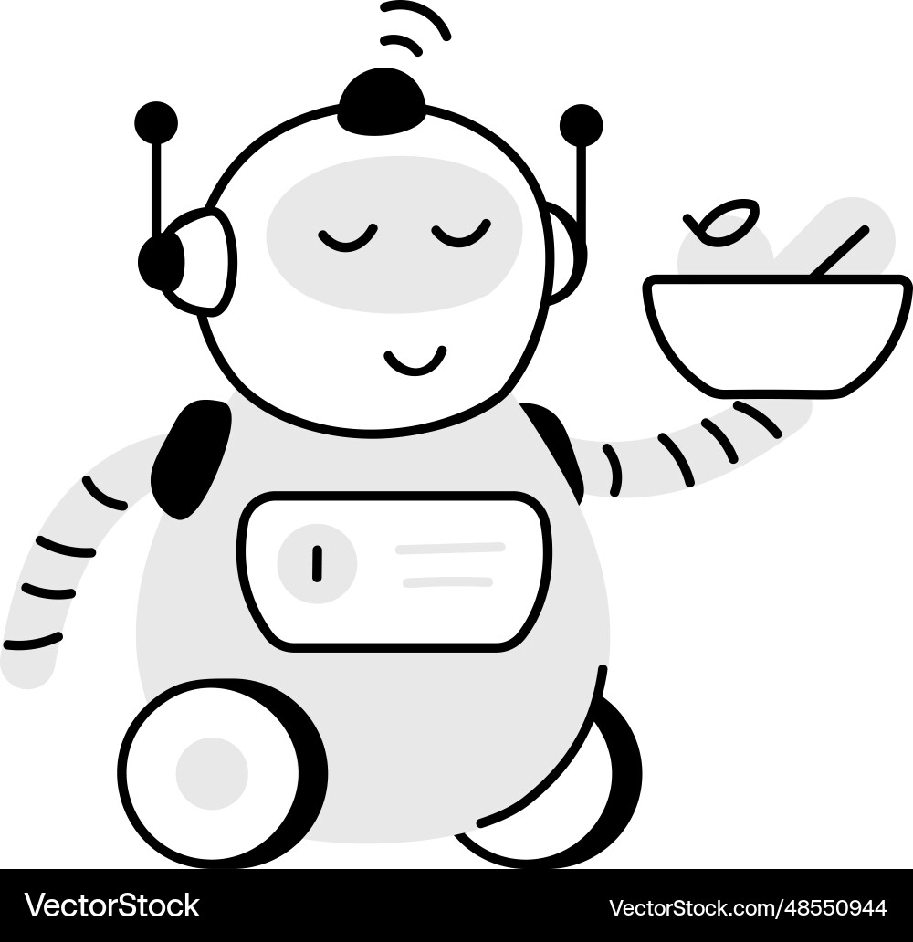 Robot servant vector image