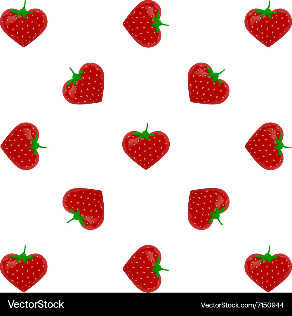 Seamless pattern with strawberry vector image