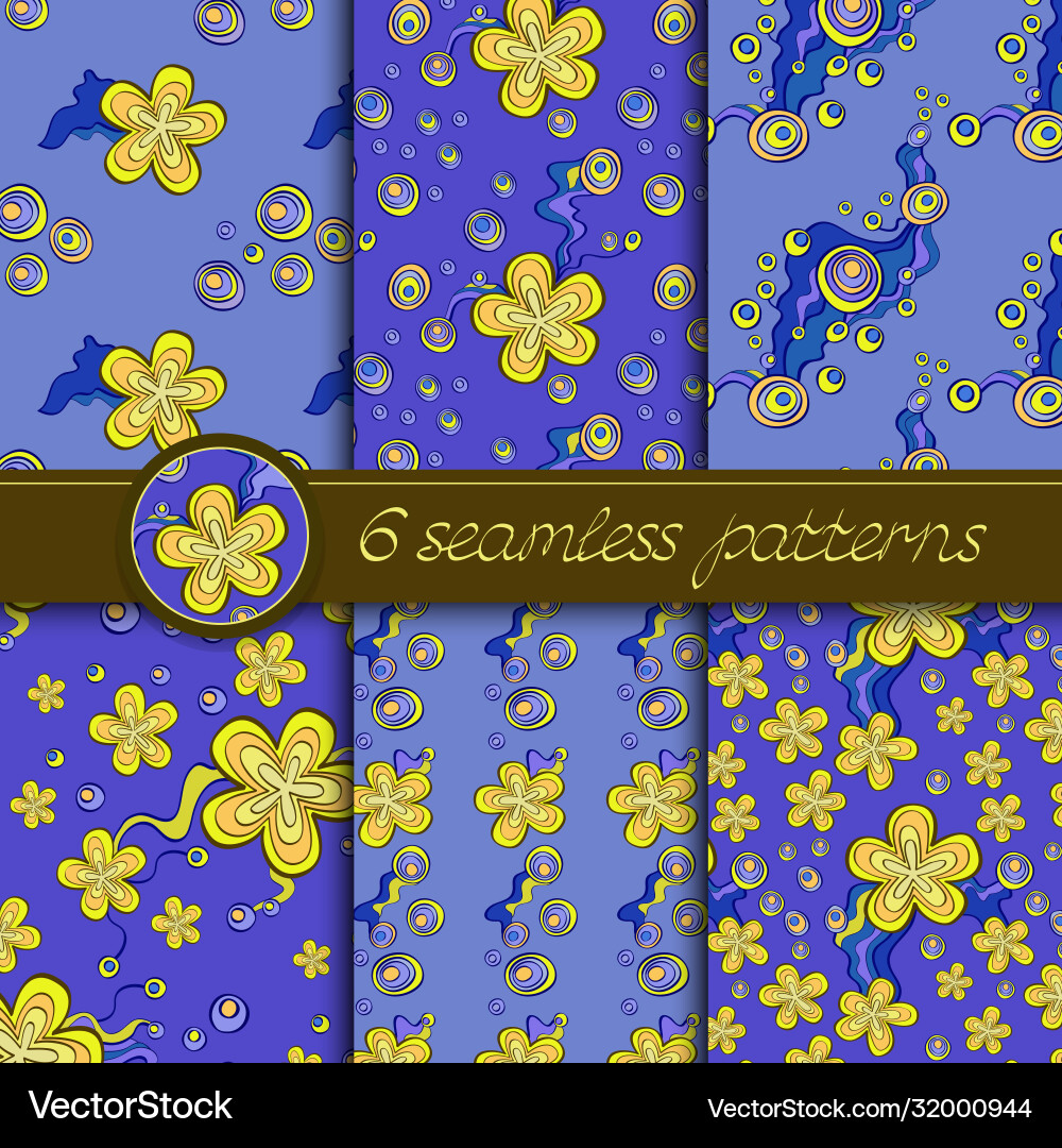 Set nahtlose Muster mit floralen Elementen Set nahtlose Muster mit floralen Elementen vektorbild