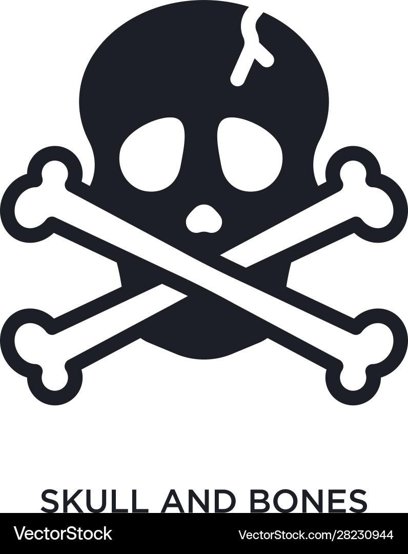 Skull and bones isolated icon simple element from vector image